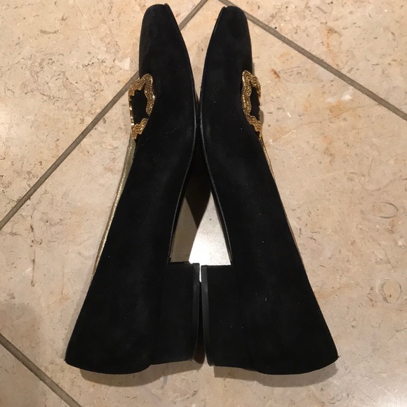 Bruno Magali suede black flats golden buckles - Picture 7 of 13